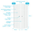 AURLANE - Portes de Douche en Angle 80x80x190 cm - Motifs carrés - Profilés Blanc - WHITE CUBE - vignette