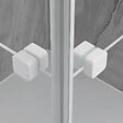 AURLANE - Portes de Douche en Angle 80x80x190 cm - Motifs carrés - Profilés Blanc - WHITE CUBE - vignette