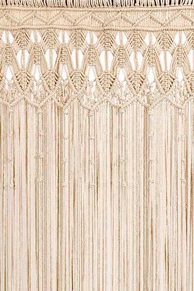 MOREL - Rideau macramé Bohème 90x200 cm - large