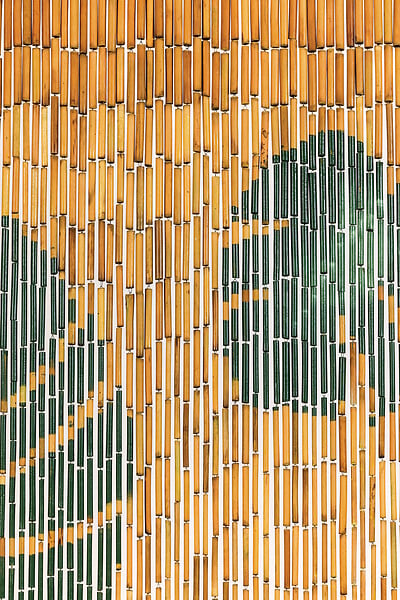 MOREL - Rideau de porte bambou Palme 90x200cm - large