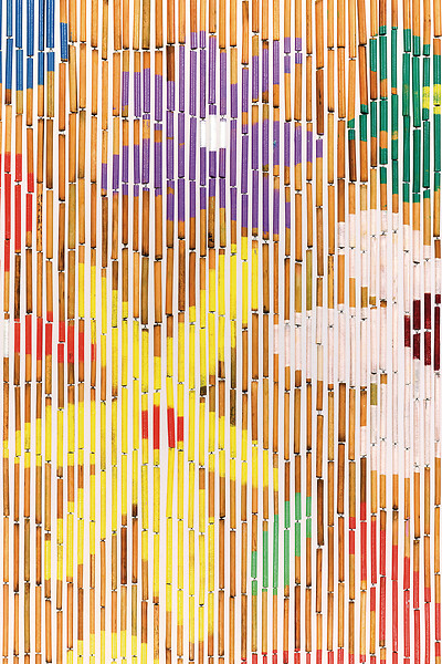 MOREL - Rideau de porte bambou Flower Power 90x200 cm - large