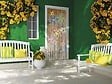 MOREL - Rideau de porte bambou Flower Power 90x200 cm - vignette