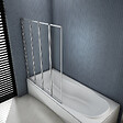 AICA SANITAIRE - Pare-baignoire 100x140cm à 4 volets, paroi pivotante et pliante 180°, écran de douche en 4mm verre securit et transparent - vignette