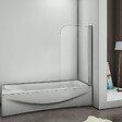 AICA SANITAIRE - Pare-baignoire 80x140cm en 6mm verre anticalcaire écran paroi de baignoire pivotant à 180°Hauteur 140cm - vignette