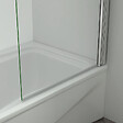 AICA SANITAIRE - Pare-baignoire 80x140cm en 6mm verre anticalcaire écran paroi de baignoire pivotant à 180°Hauteur 140cm - vignette