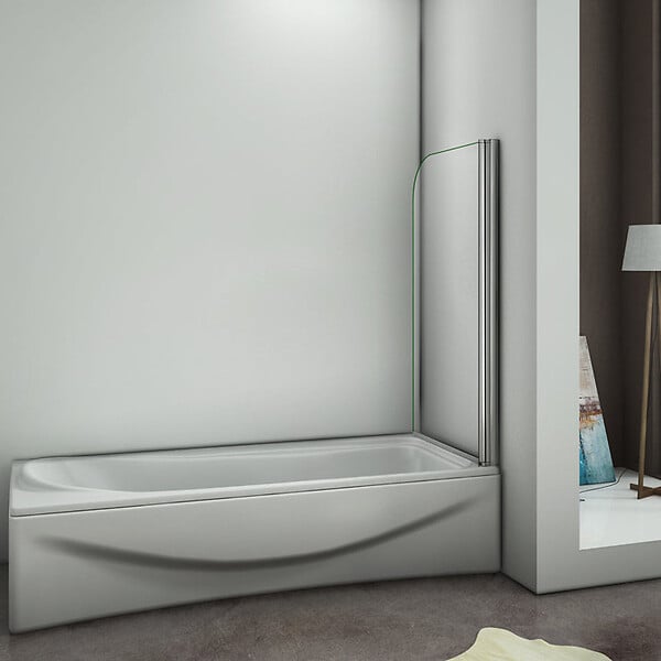 AICA SANITAIRE - Pare-baignoire 70x130cm en 5mm verre anticalcaire écran paroi de baignoire pivotant à 180°Hauteur 130cm - large