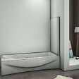 AICA SANITAIRE - Pare-baignoire 70x130cm en 5mm verre anticalcaire écran paroi de baignoire pivotant à 180°Hauteur 130cm - vignette