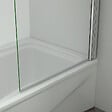 AICA SANITAIRE - Pare-baignoire 70x130cm en 5mm verre anticalcaire écran paroi de baignoire pivotant à 180°Hauteur 130cm - vignette