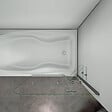 AICA SANITAIRE - Pare-baignoire pivotant 120x140cm écran de baignoire pivotant à 90°， paroi de baignoire ne verre securit, avec porte-serviette, 2 étagères - vignette