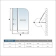 AICA SANITAIRE - Pare-baignoire 100x140cm paroi pivotante 180° en verre trempé clair écran de douche avec porte-serviette et 2 étagères - vignette