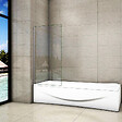 AICA SANITAIRE - Pare-baignoire fixé 40x130cm écran de douche, paroi de baignoire en verre 5mm anticalcaire - vignette