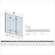 AICA SANITAIRE - Pare-baignoire 130cm Hauteur 140cm, paroi de baignoire pivotante et pliante, 3 volets, écran de douche en verre anticalcaire - vignette
