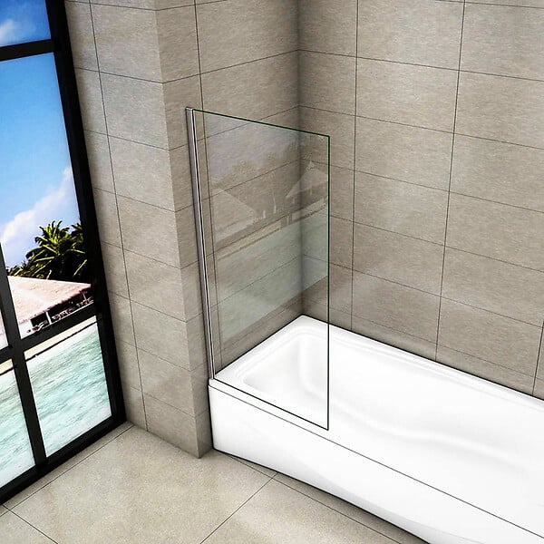 AICA SANITAIRE - Pare-baignoire fixé 70x130cm écran de douche, paroi de baignoire en verre 5mm anticalcaire - large