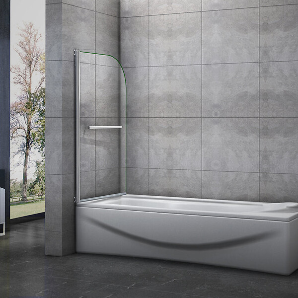 AICA SANITAIRE - Pare-baignoire 70x130cm pivotant 180° en verre trempé écran paroi de baignoire avec porte-serviette - large