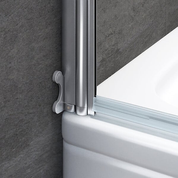 AICA SANITAIRE - Pare-baignoire 70x130cm pivotant 180° en verre trempé écran paroi de baignoire avec porte-serviette - large