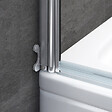 AICA SANITAIRE - Pare-baignoire 70x130cm pivotant 180° en verre trempé écran paroi de baignoire avec porte-serviette - vignette