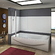 AICA SANITAIRE - Pare-baignoire 100x140cm pivotant à 180°, écran paroi de baignoire en verre 5mm trempé et anticalcaire avec porte-serviette - vignette