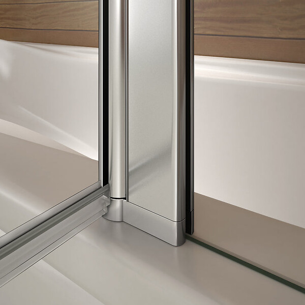 AICA SANITAIRE - Pare-baignoire 100x140cm rectangle paroi pivotante à 240°, écran de douche en verre securit avec 2 étagères - large