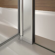 AICA SANITAIRE - Pare-baignoire 100x140cm rectangle paroi pivotante à 240°, écran de douche en verre securit avec 2 étagères - vignette
