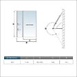 AICA SANITAIRE - Pare-baignoire 100x140cm rectangle paroi pivotante à 240°, écran de douche en verre securit avec 2 étagères - vignette
