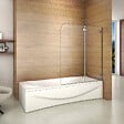 AICA SANITAIRE - Pare-baignoire 110x140cm pivotant et repliable à 180°, écran paroi de baignoire Hauteur 140cm en verre de sécurité - vignette