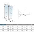 AICA SANITAIRE - Pare-baignoire 110x140cm pivotant et repliable à 180°, écran paroi de baignoire Hauteur 140cm en verre de sécurité - vignette