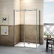 AICA SANITAIRE - Cabine de douche coulissante 110x70x195cm, porte de douche 110cm + paroi latérale, verre 8mm anticalcaire - vignette