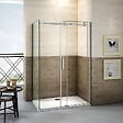 AICA SANITAIRE - Cabine de douche coulissante 110x70x195cm, porte de douche 110cm + paroi latérale, verre 8mm anticalcaire - vignette