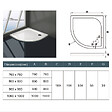 AICA SANITAIRE - Cabine de douche battante 80x80x195cm avec receveur de douche blanc, cabine de douche 1/4 de cercle en verre anticalcaire - vignette