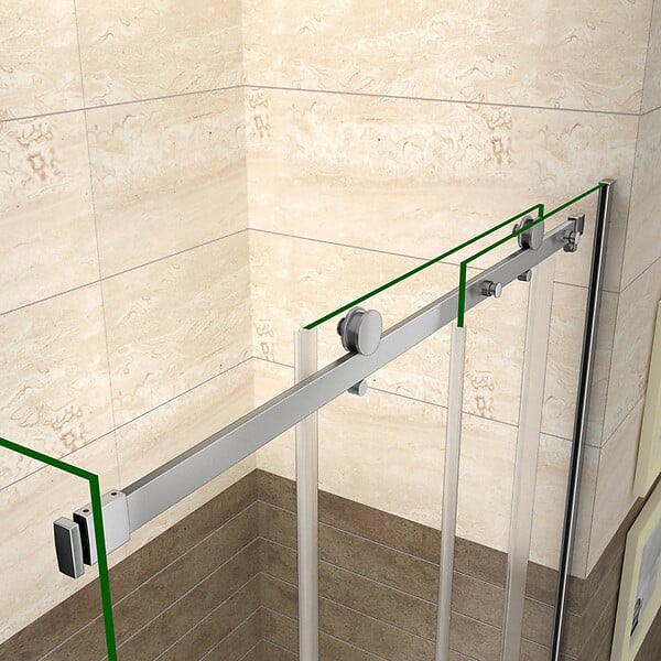 AICA SANITAIRE - Cabine de douche coulissante 120x80x195cm, porte de douche 120cm + paroi latérale, verre 8mm anticalcaire - large