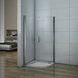 AICA SANITAIRE - Cabine de douche battante 80x80x195cm 1/4 rond, porte de douche pivotante à 180°en verre 6mm securit anticalcaire - vignette