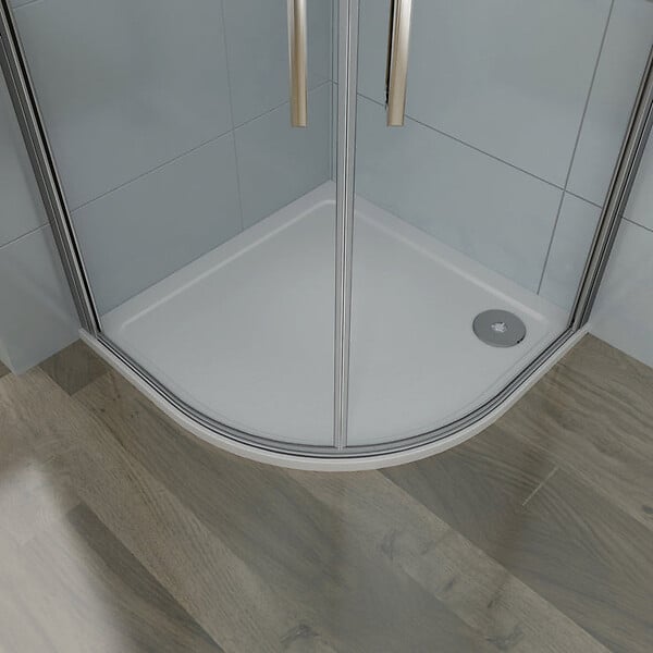 AICA SANITAIRE - Cabine de douche battante 80x80x195cm 1/4 rond, porte de douche pivotante à 180°en verre 6mm securit anticalcaire - large