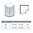 AICA SANITAIRE - Cabine de douche battante 80x80x195cm 1/4 rond, porte de douche pivotante à 180°en verre 6mm securit anticalcaire - vignette