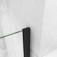 AICA SANITAIRE - Porte de douche pivotante 130x200cm avec un élément fixe Profilé noir mat Porte de douche Hauteur 200cm en verre anticalcaire - vignette
