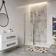 AICA SANITAIRE - Paroi de douche 60+30x200cm avec barre de fixation 90cm en carré, verre 8mm anticalcaire, AICA paroi de douche à l'italienne avec retour pivotant 30cm - vignette
