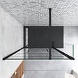 AICA SANITAIRE - Paroi de douche à l'italienne 70+30x200cm avec barre de fixation noire 140cm recoupable, paroi de douche style modèle avec retour pivotant 30cm en noir mat - vignette