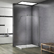 AICA SANITAIRE - Paroi de douche 90x200cm verre 10mm avec barre de fixation 140cm en carré, AICA paroi de douche à l'italienne en verre securit anticalcaire - vignette