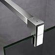 AICA SANITAIRE - Paroi de douche grise 140x200cm avec barre de fixation 90cm en carré, paroi de douche à l'italienne en 8mm verre anticalcaire - vignette