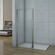 AICA SANITAIRE - Paroi de douche 50+40x200cm avec barre de fixation d'angle 45cm, verre 8mm clair de sécurité, AICA paroi de douche à l'italienne avec retour pivotant 40cm - vignette