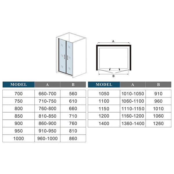 AICA SANITAIRE - Porte de douche battante 110x180cm profilé blanc en 5mm verre anticalcaire porte de douche Hauteur 180cm Installation en niche - large