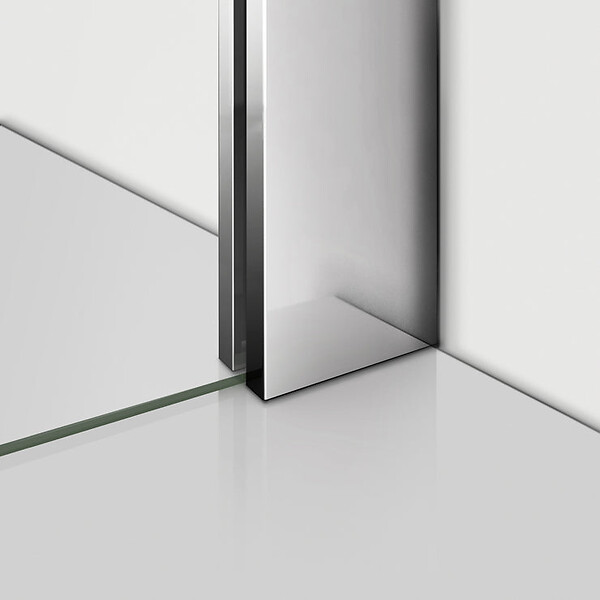 AICA SANITAIRE - Paroi de douche avec retour pivotant fixé 70+25x200cm avec barre de fixation 90cm en carré, AICA paroi de douche à l'italienne en 8mm verre anticalcaire - large