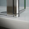 AICA SANITAIRE - Paroi de douche 70+40x200cm avec barre de fixation 140cm recoupable, verre 8mm clair de sécurité, AICA paroi de douche à l'italienne avec retour pivotant 40cm - vignette