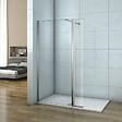 AICA SANITAIRE - Paroi de douche 90+30x200cm avec barre de fixation 90cm recoupable, verre 8mm anticalcaire, AICA paroi de douche à l'italienne avec retour pivotant 30cm - vignette