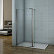 AICA SANITAIRE - Paroi de douche 60+40x200cm avec barre de fixation 70-120cm en cylindrique, verre 8mm clair de sécurité, AICA paroi de douche à l'italienne avec retour pivotant 40cm - vignette