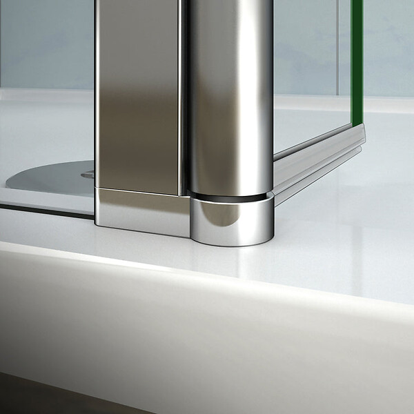 AICA SANITAIRE - Paroi de douche 60+40x200cm avec barre de fixation 70-120cm en cylindrique, verre 8mm clair de sécurité, AICA paroi de douche à l'italienne avec retour pivotant 40cm - large