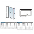 AICA SANITAIRE - Paroi de douche 60+40x200cm avec barre de fixation 70-120cm en cylindrique, verre 8mm clair de sécurité, AICA paroi de douche à l'italienne avec retour pivotant 40cm - vignette