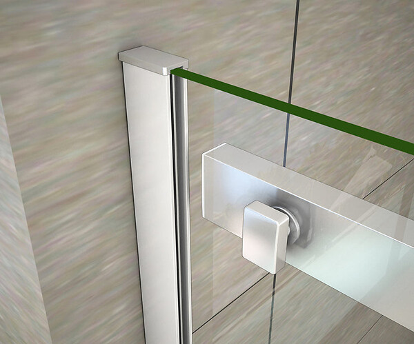 AICA SANITAIRE - Porte de douche coulissante 160x195cm, porte de douche installée en niche, verre de sécurité anticalcaire 8mm, profilé chromé - large