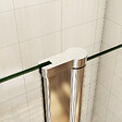 AICA SANITAIRE - Porte de douche battante H.187cm largeur réglable 134 à 139.4cm, porte de douche pivotante à 180° avec 2 éléments fixes en 6mm verre securit anticalcaire - vignette