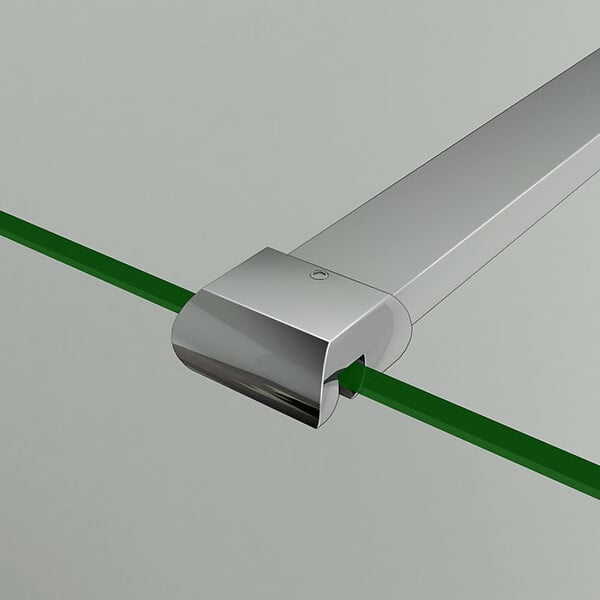 AICA SANITAIRE - Paroi de douche 110x200cm avec barre de fixation 90cm recoupable, AICA paroi de douche à l'italienne en 8mm verre bande centrale dépoli - large