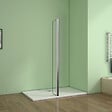 AICA SANITAIRE - Volet pivotant seul 30x200cm pour paroi de douche italienne en verre 8mm, retour pivotant à 180°, verre anticalcaire - vignette